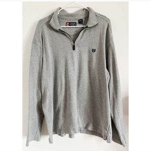 Chaps • Grey Henley Quarter Zip Pullover